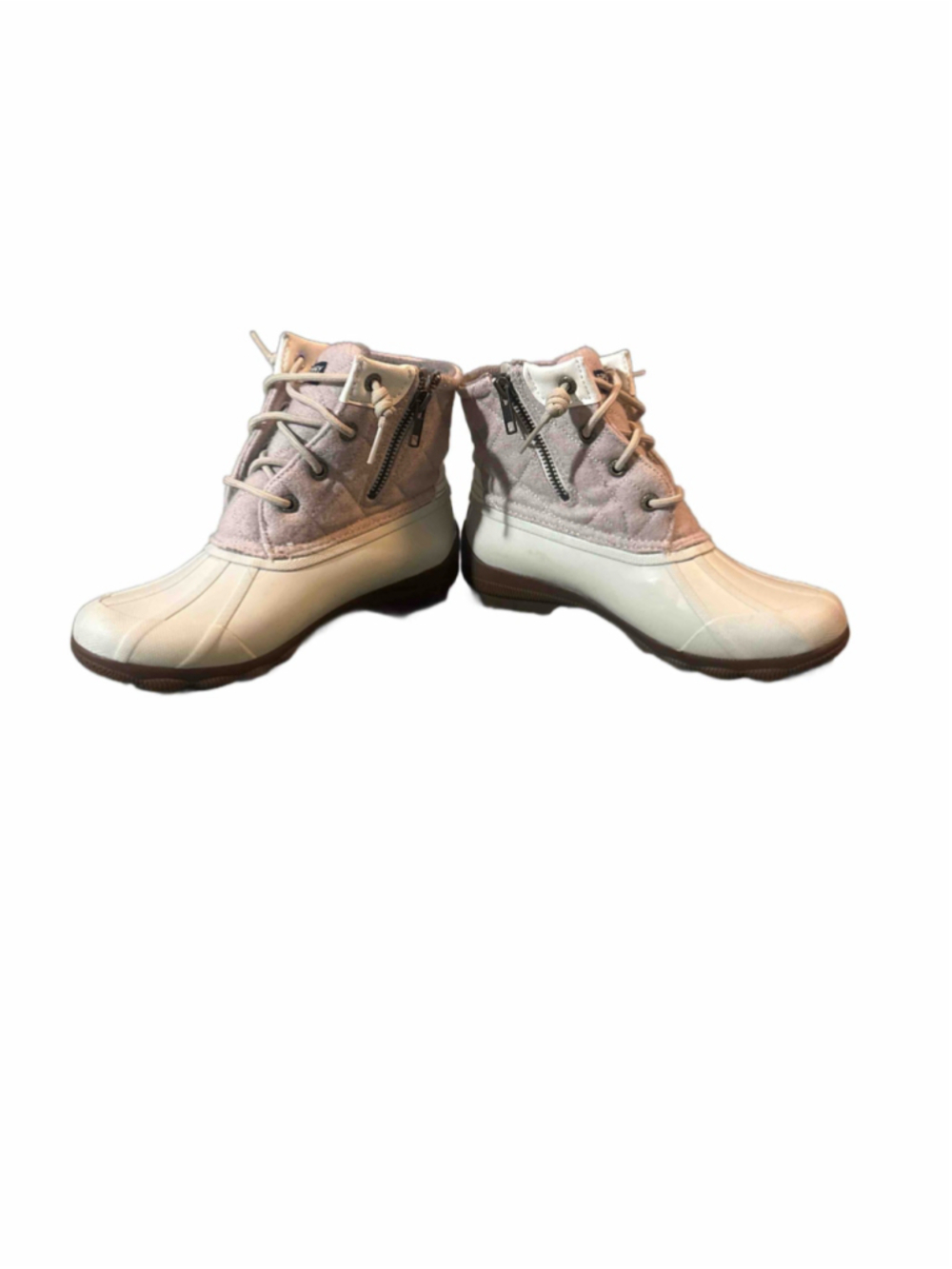 Women's Sperry Winter Rain Boots, White and Beige